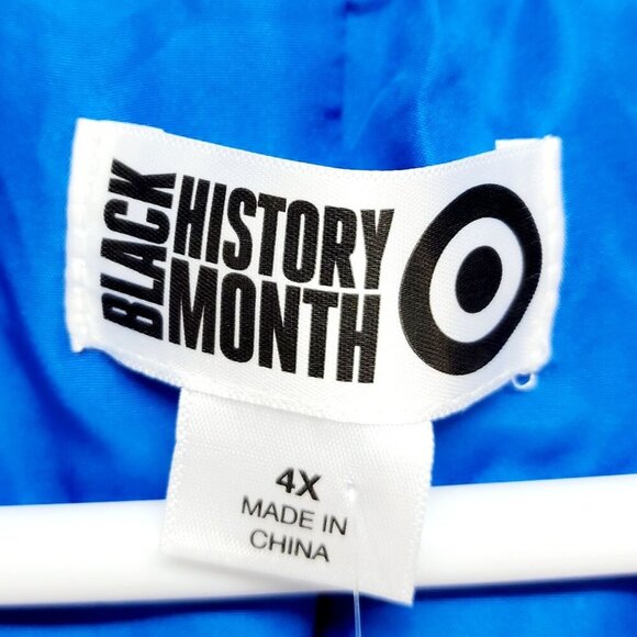 Black History Month Blue Rain Coat jacket Magnetic Snaps Women's Size 4X New - Picture 4 of 12